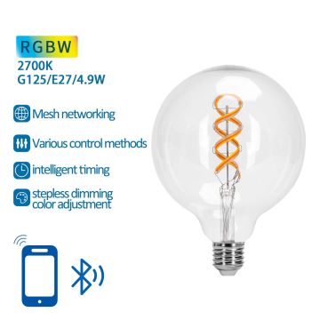 LED RGBW Pirn FILAMENT G125 E27/4,9W/230V 2700K - Aigostar