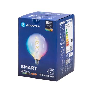 LED RGBW Pirn FILAMENT G125 E27/4,9W/230V 2700K - Aigostar