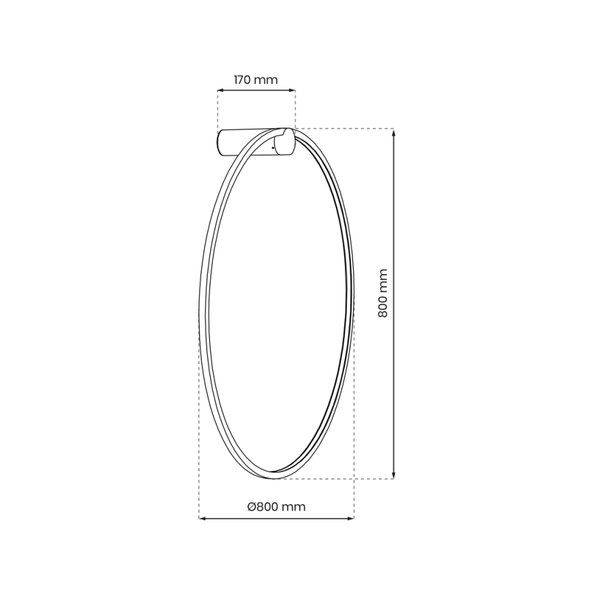 LED Seinavalgusti ATURNO LED/46W/230V d. 80 cm IP44 antratsiit