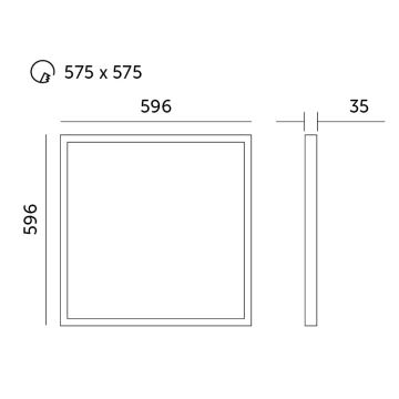 LED Süvistatav valguspaneel LED/40W/230V 4000K 60x60 cm