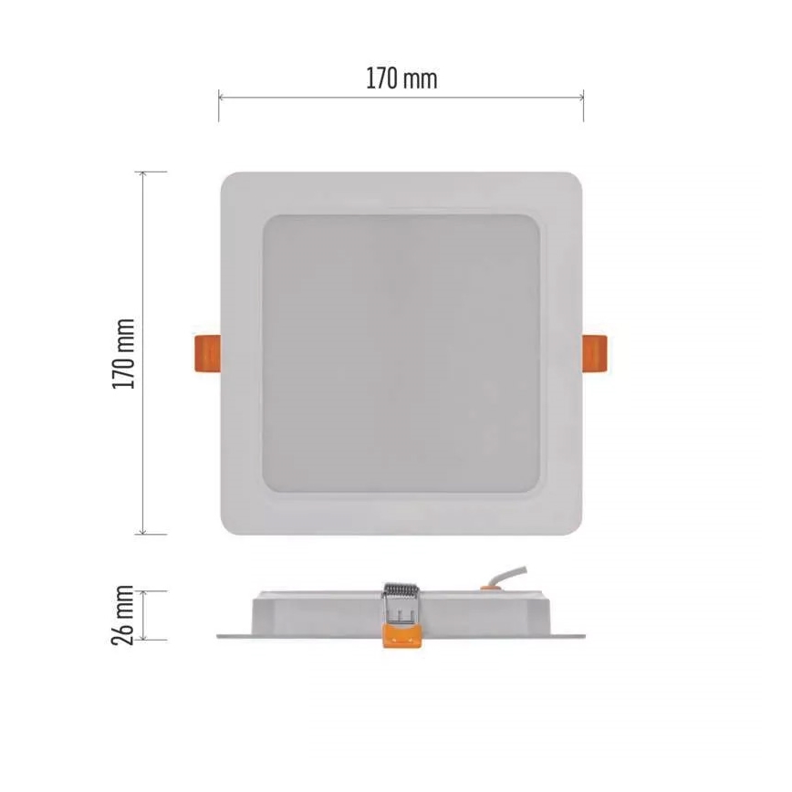 LED Süvistatav valgusti LED/18W/230V 17x17 cm valge