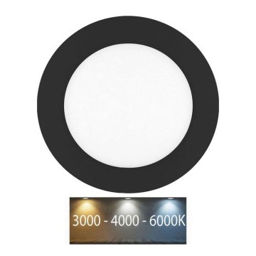 LED Süvistatav valgusti vannituppa LADA LED/6W/230V 3000/4000/6000K d. 12 cm IP44 must