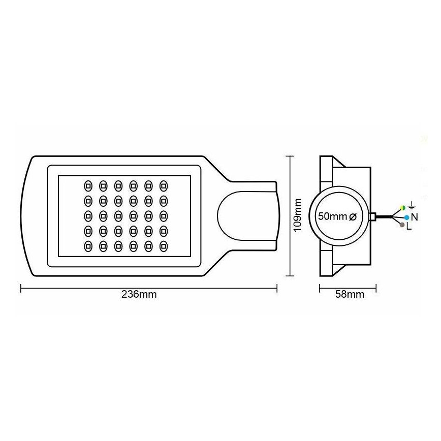 LED Tänavalamp LED/30W/170-400V IP67