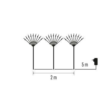 LED Väli jõulukaunistus 180xLED/3,6W/230V IP44 külm valge