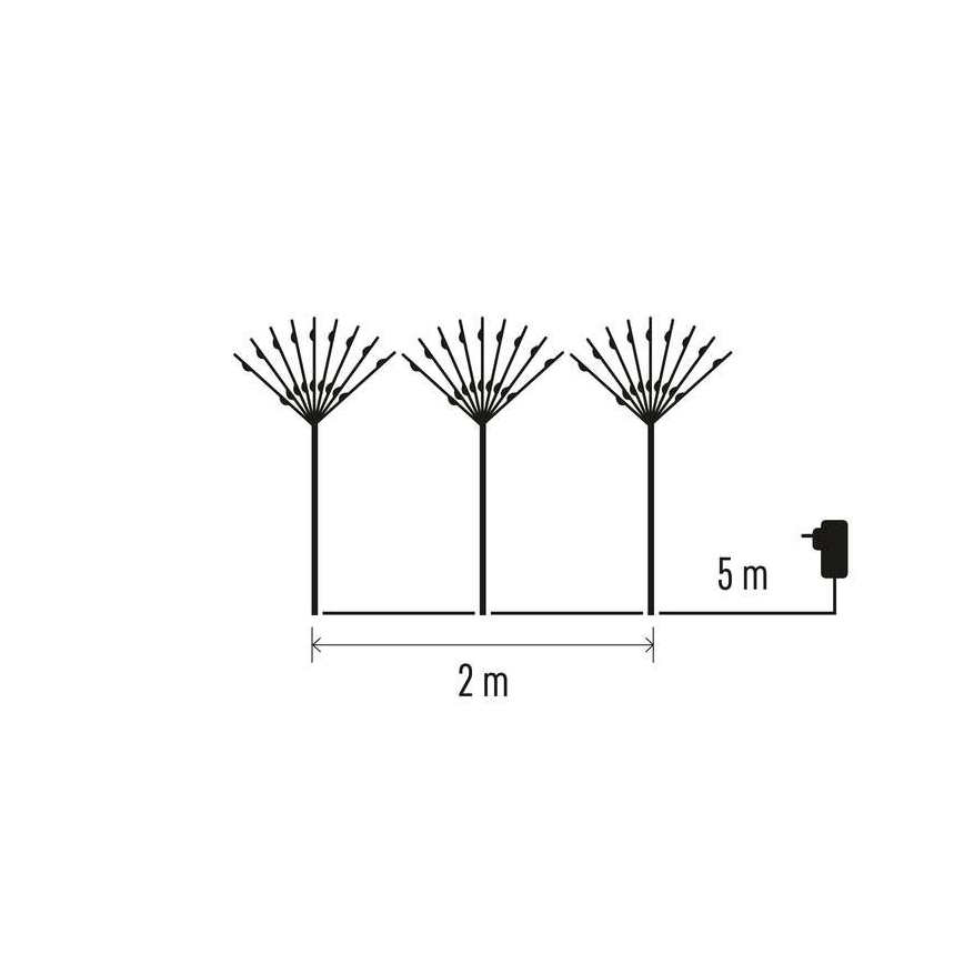 LED Väli jõulukaunistus 180xLED/3,6W/230V IP44 külm valge