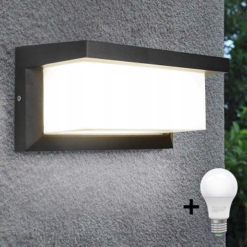 LED Väli seinavalgusti NEELY 1xE27/15W/230V 3000K IP54 antratsiit