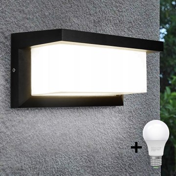 LED Väli seinavalgusti NEELY 1xE27/15W/230V 3000K IP54 must