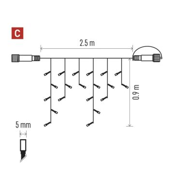 LED Väli valguskett 100xLED/2,5x0,9m IP44 külm valge