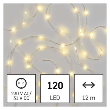 LED Väli valguskett 120xLED/17m IP44 soe valge