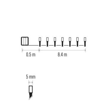 LED Väli valguskett 120xLED/3xAA 8,9m IP44 külm valge