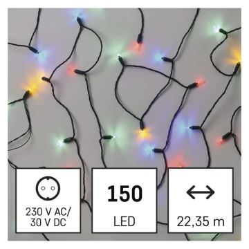 LED Väli valguskett 150xLED/27,35m IP44 mitmevärviline