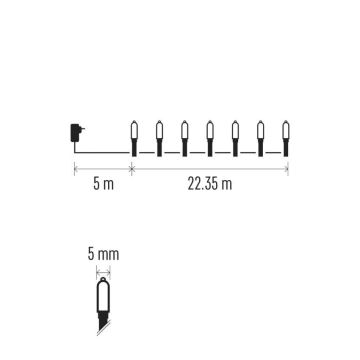 LED Väli valguskett 150xLED/27,35m IP44 mitmevärviline