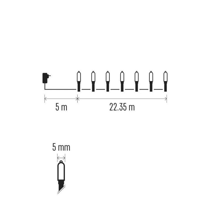 LED Väli valguskett 150xLED/27,35m IP44 mitmevärviline