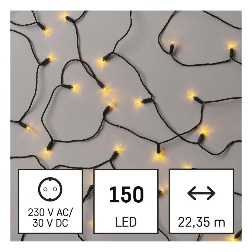 LED Väli valguskett 150xLED/27,35m IP44 vintage