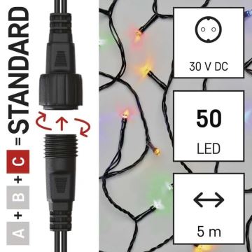 LED Väli valguskett 50xLED/5m IP44 mitmevärviline