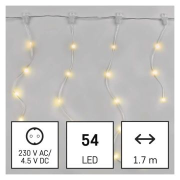 LED Väli valguskett 54xLED/8 funktsiooni 6,7x0,7m IP44 soe valge