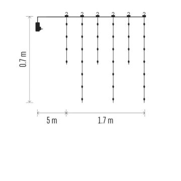 LED Väli valguskett 54xLED/8 funktsiooni 6,7x0,7m IP44 soe valge