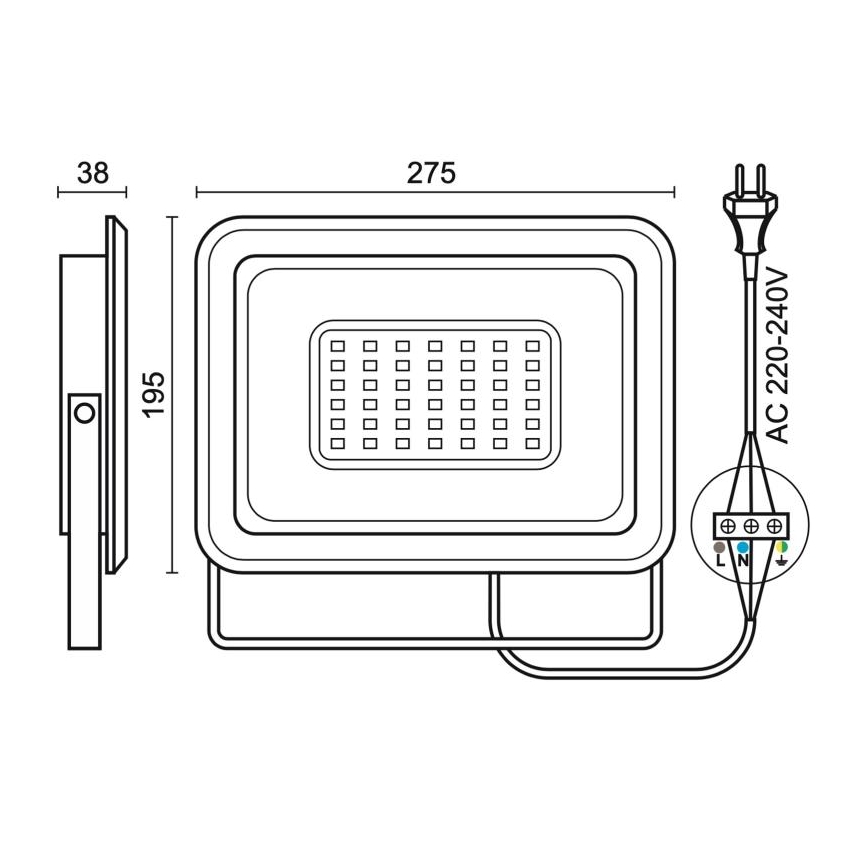 LED Väliprožektor LED/100W/230V 4000K IP65 must