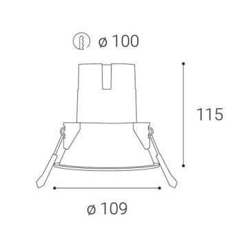 LED2 - LED Süvistatav valgusti vannituppa ZERO LED/10W/230V 3000K CRI 95 IP43 must d. 10,9 cm