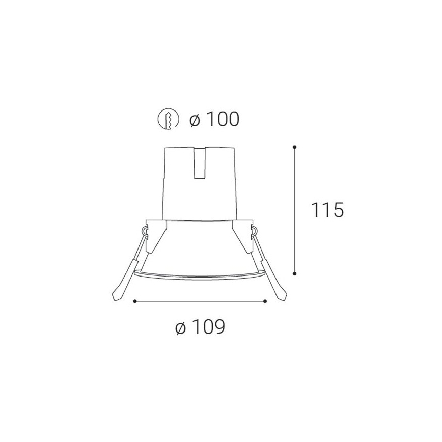 LED2 - LED Süvistatav valgusti vannituppa ZERO LED/10W/230V 3000K CRI 95 IP43 must d. 10,9 cm