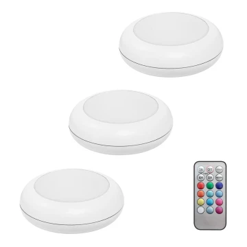 Ledvance - KOMPLEKT 3x LED RGB Puutetundlik navigatsioonivalgusti DOT-IT LED/0,2W/4,5V + Pult