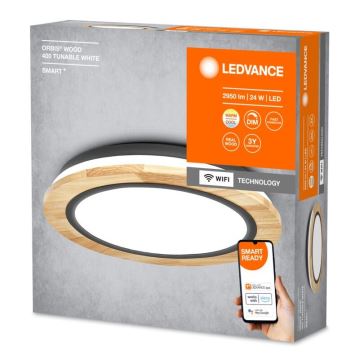 Ledvance - LED Hämardatav laevalgusti SMART+ ORBIS WOOD LED/24W/230V 2700-6500K tamm Wi-Fi