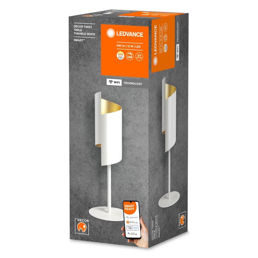 Ledvance - LED Hämardatav laualamp SMART+ DECOR TWIST LED/12W/230V 3000-6500K Wi-Fi valge