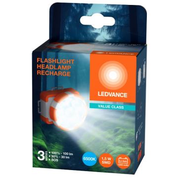 Ledvance - LED Laetav pealamp FLASHLIGHT LED/1,5W/5V 1200mAh