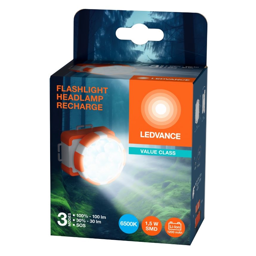 Ledvance - LED Laetav pealamp FLASHLIGHT LED/1,5W/5V 1200mAh