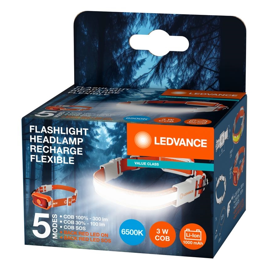 Ledvance - LED Laetav pealamp FLASHLIGHT LED/3W/5V 1000mAh