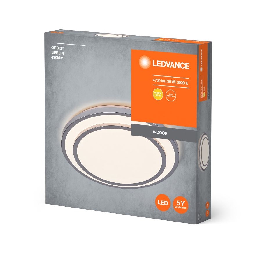 Ledvance - LED Laevalgusti ORBIS BERLIN LED/36W/230V hõbedane