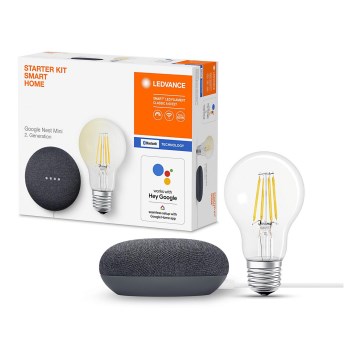 Ledvance - Nutikõlar Google Nest Mini + LED Hämardatav pirn SMART+ A60 E27/6,5W/230V 2700K