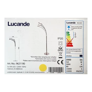 Lucande - LED Hämardatav põrandalamp CATRIONA 5xLED/5W/230V