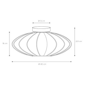 Lucide 03147/40/30 - Laevalgusti CORINA 1xE27/40W/230V d. 40 cm must