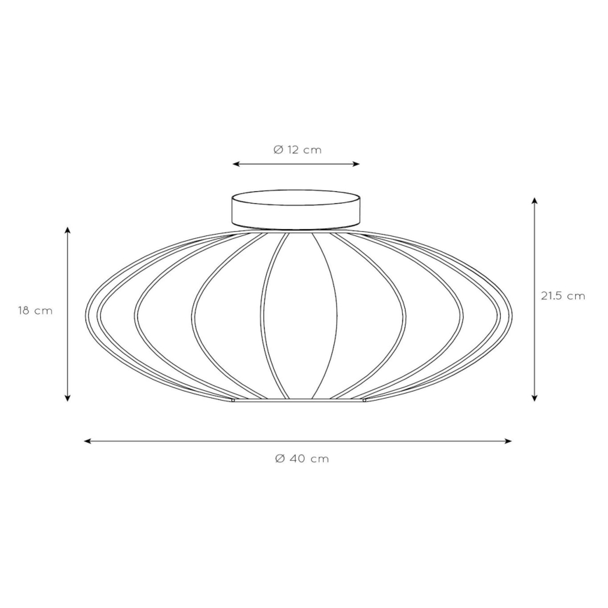 Lucide 03147/40/30 - Laevalgusti CORINA 1xE27/40W/230V d. 40 cm must