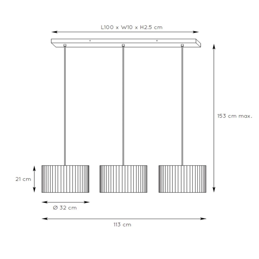 Lucide 03429/03/30 - Lühter MAGIUS 3xE27/40W/230V bambus