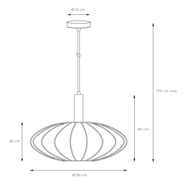 Lucide 03447/52/38 - Lühter CORINA 1xE27/40W/230V d. 50 cm kreemikas