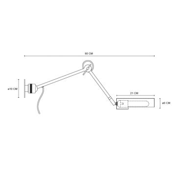 Lucide 05241/01/30 - Seinavalgusti SLENDER 1xE27/25W/230V