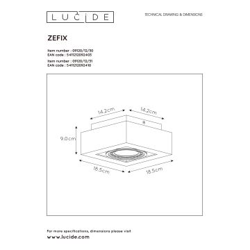 Lucide 09120/12/30 - LED Hämardatav kohtvalgusti ZEFIX 1xGU10/12W/230V must