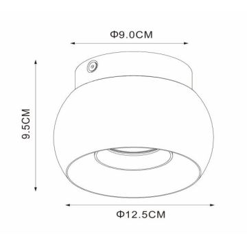 Lucide 09941/01/30 - Laevalgusti TORBEN 1xGU10/50W/230V d. 12,5 cm must