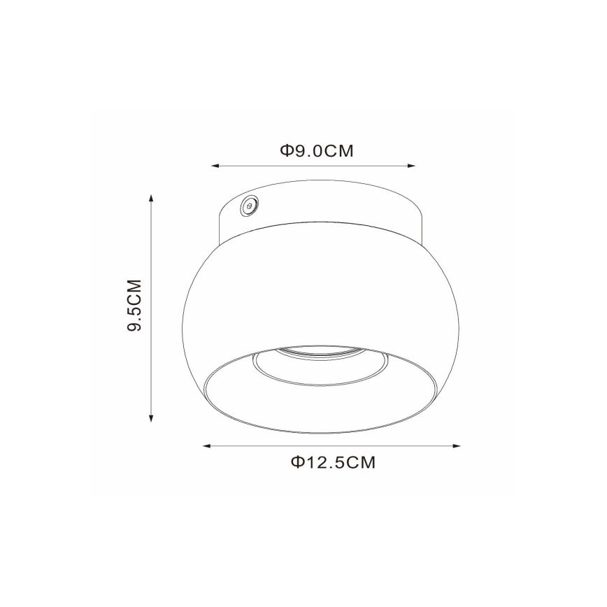 Lucide 09941/01/30 - Laevalgusti TORBEN 1xGU10/50W/230V d. 12,5 cm must