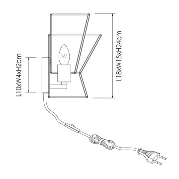 Lucide 10220/01/72 - Seinavalgusti TASMAN 1xE27/60W/230V beež