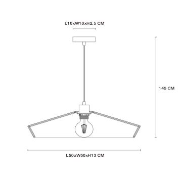 Lucide 10413/50/72 - Lühter YUNKAI 1xE27/60W/230V d. 50 cm pruun