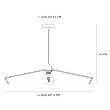 Lucide 10413/70/72 - Lühter YUNKAI 1xE27/60W/230V d. 70 cm pruun