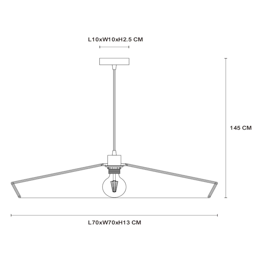 Lucide 10413/70/72 - Lühter YUNKAI 1xE27/60W/230V d. 70 cm pruun