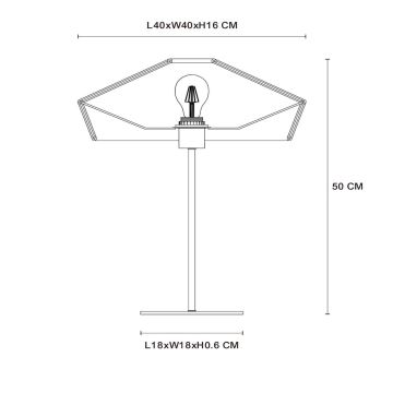 Lucide 10513/40/72 - Laualamp YUNKAI 1xE27/60W/230V pruun