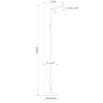 Lucide 19730/10/30 - LED Hämardatav põrandalamp AARON LED/12W/230V must