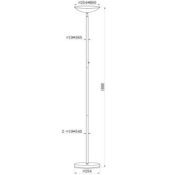 Lucide 19791/20/02 - LED Hämardatav põrandalamp ZENITH LED/20W/230V kuldne