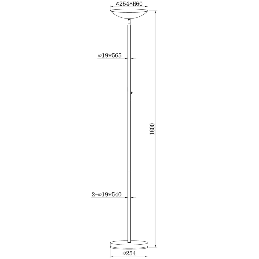 Lucide 19791/20/02 - LED Hämardatav põrandalamp ZENITH LED/20W/230V kuldne