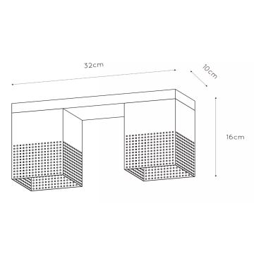 Lucide 21123/02/02 - Laevalgusti RENATE 2xE27/40W/230V kuldne/must